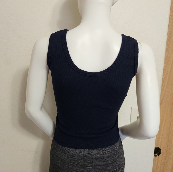 Obsessive Love‎ Navy blue cropped graphic tank top size large - Picture 4 of 9